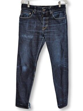 RARE Railcar Spikes X034 Super Slub Japanese Selvedge Jeans 32x31 Dark Wash Blue